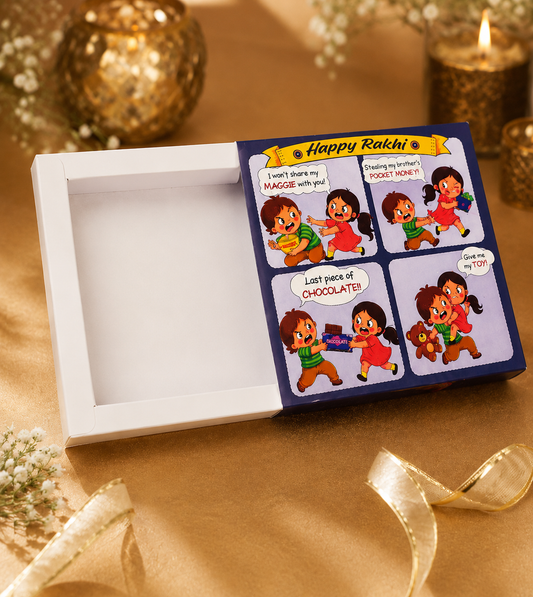 Rakhi Sliding Gift Box for Chocolates Pack of 10 Size - 7x7x2 inch