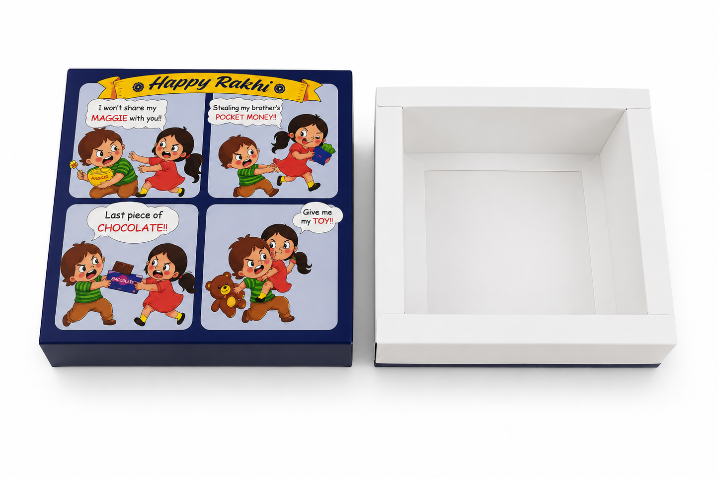 Rakhi Gift Box for Brother & Sister Pack Of 10 Size - 5.5x5.5x2 inch