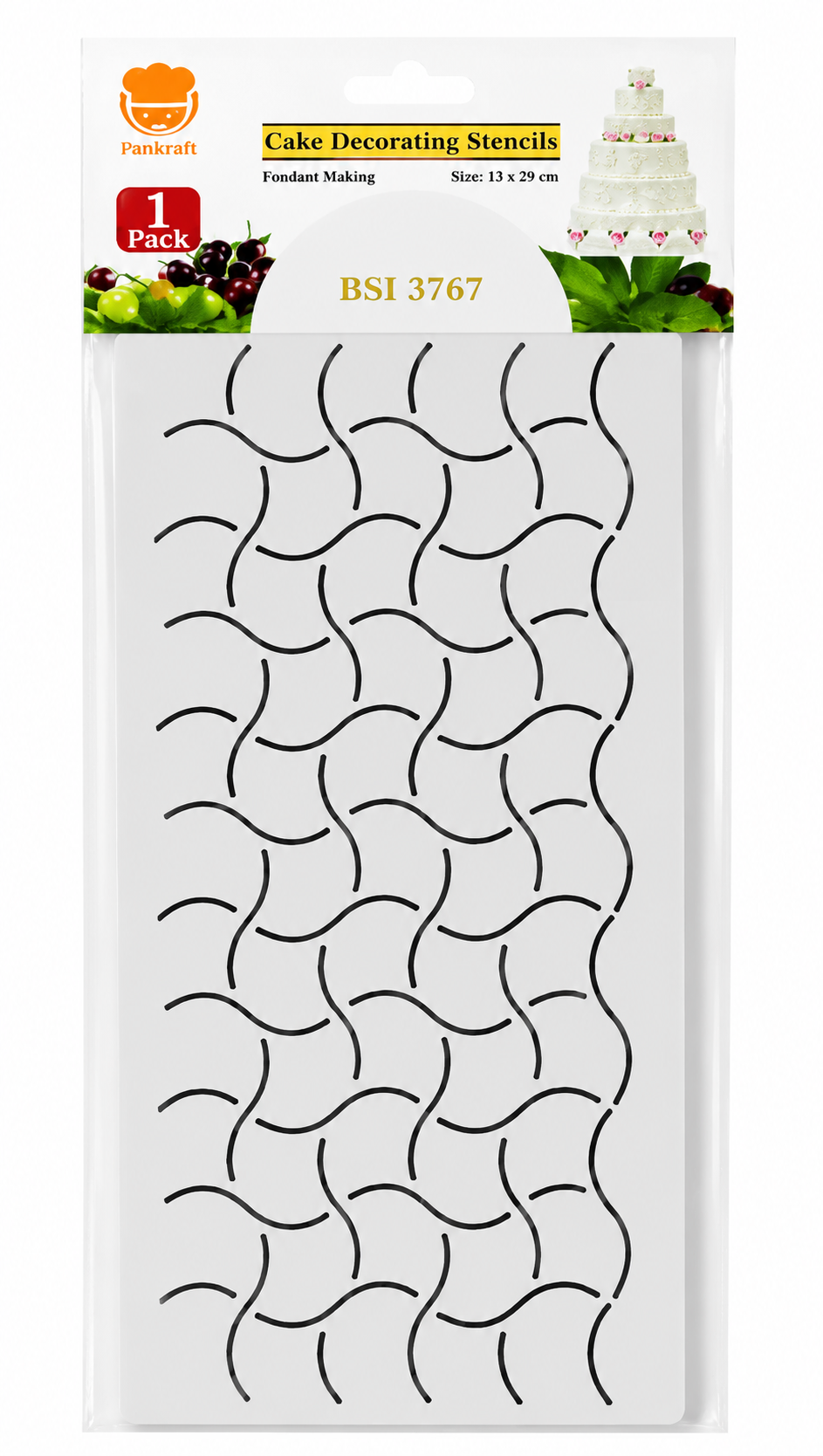 Wave Pattern Cake Stencil