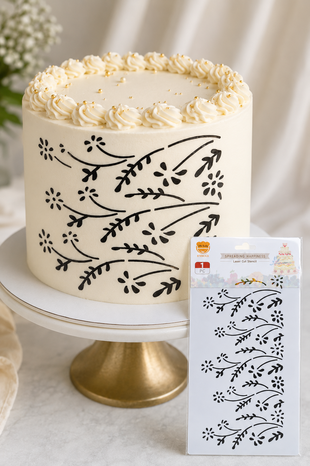 Floral Cake Stencil