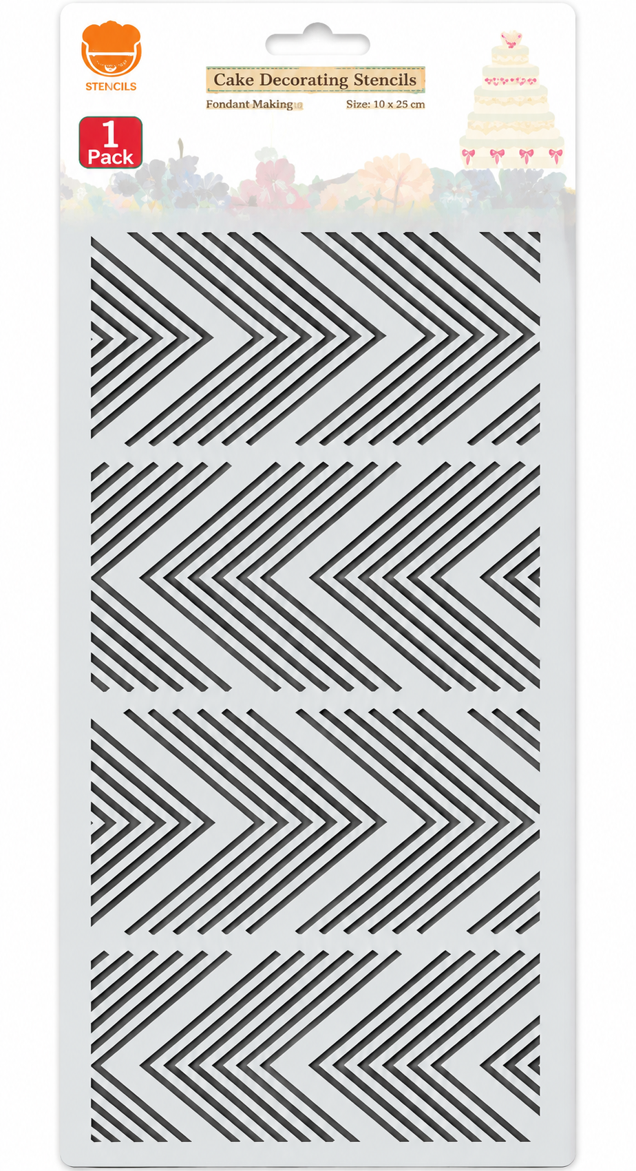 Geometric Chevron Cake Stencil