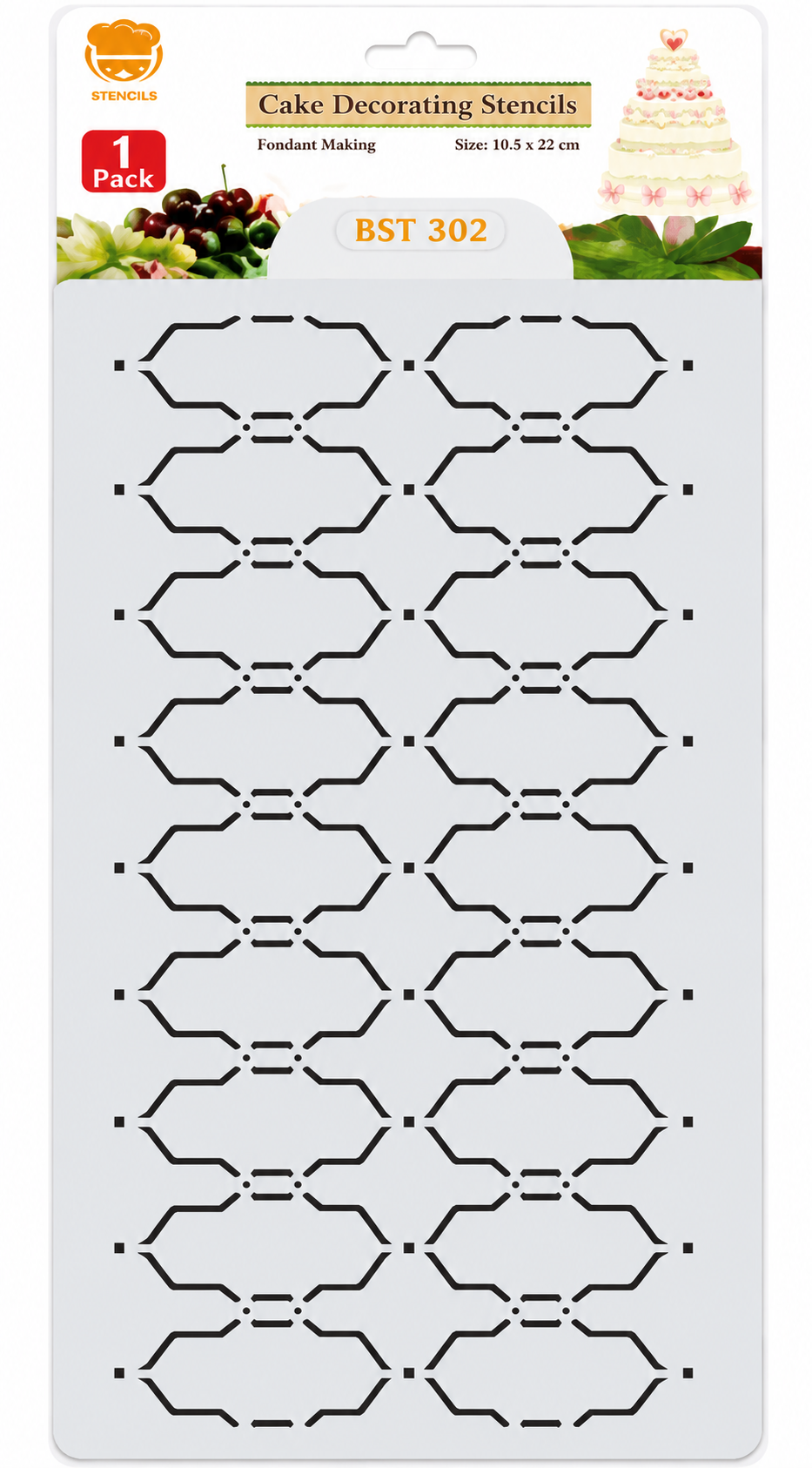 Geometric Chain Cake Stencil