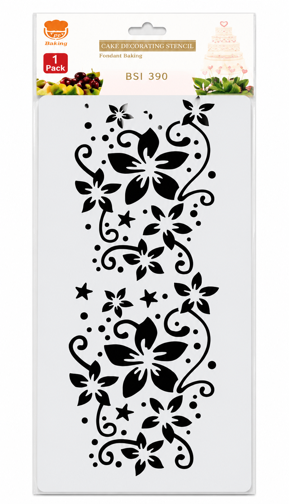 Decorative Floral Cake Stencil