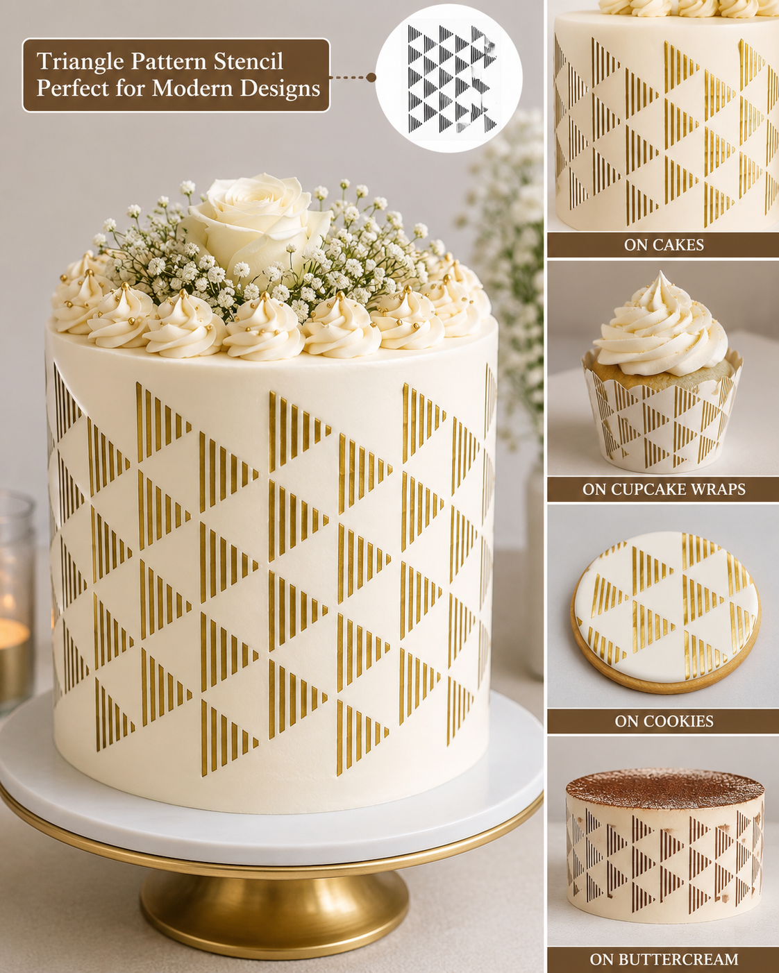 Triangle Cake Stencil