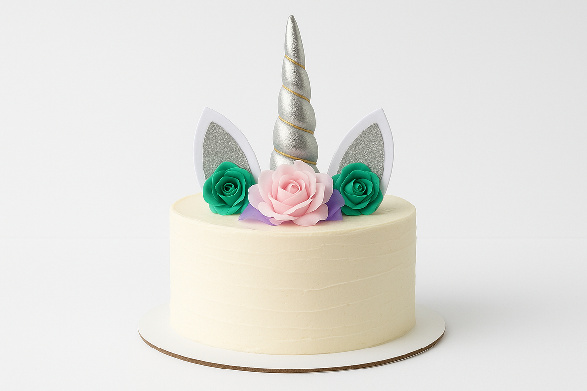 Unicorn Silver Cake Topper