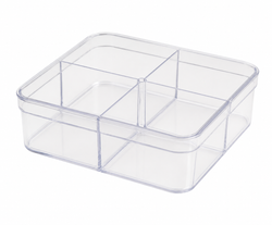 4 Section Acrylic Box Pack Of 5 Size - 12.6x12.6x4.7 cm (Cube PT)