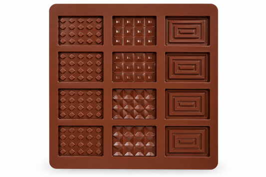 12 Cavity Multi Design , Little Chocolate Tray,  Chocolate Bar Silicone Mould