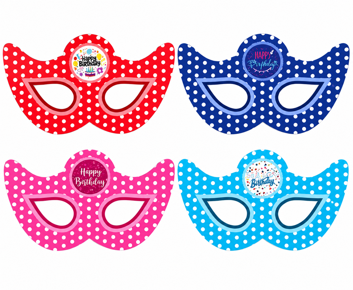 Paper Eye Masks Polka Dot Design Multicolour Set of 10