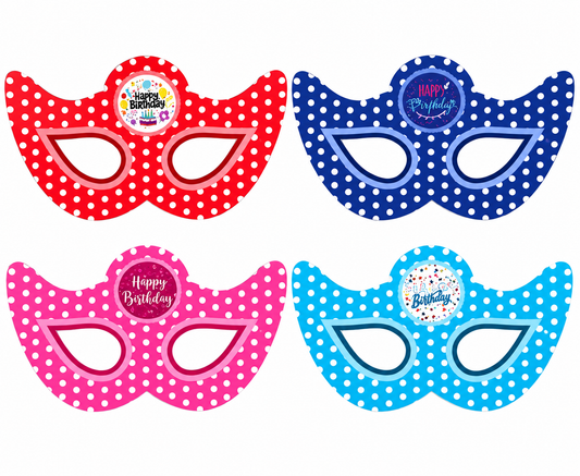 Paper Eye Masks Polka Dot Design Multicolour Set of 10