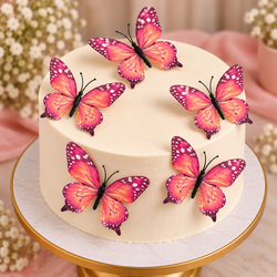 Red Butterfly Set Of 5