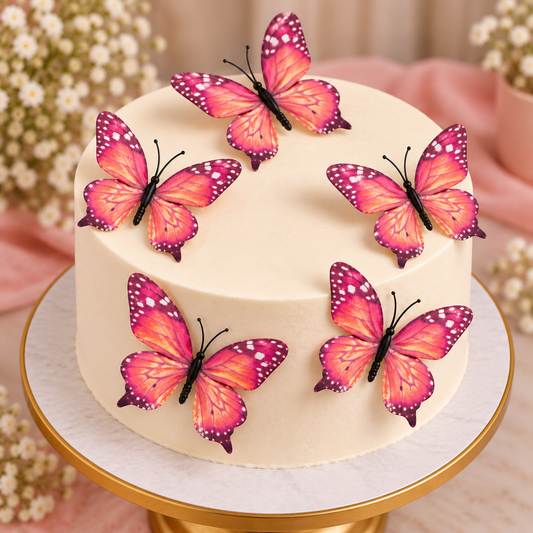 Red Butterfly Set Of 5