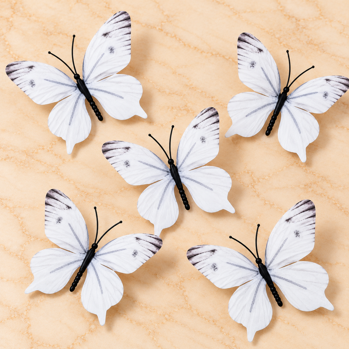 White Butterfly Set of 5