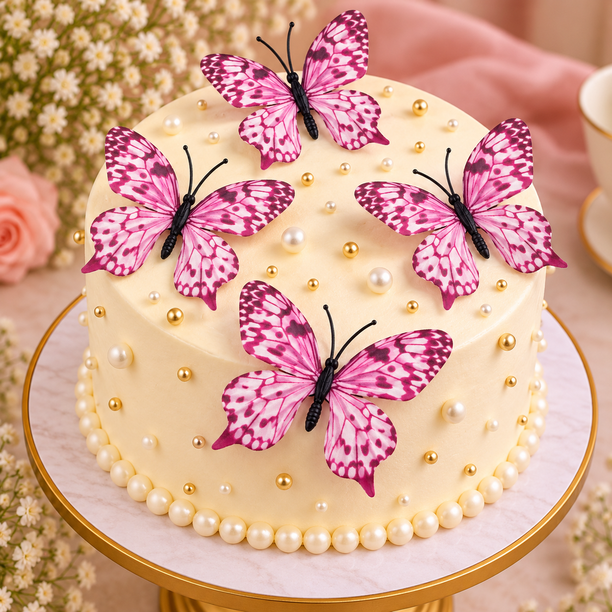 Pink Butterfly Set of 5