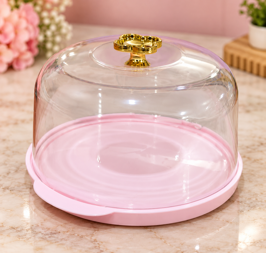 Round display cake tray with lid (size - 5x3 inch)