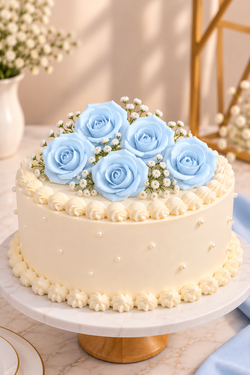 Sky Rose Foam Flower For Cake Decoration Pack of 10