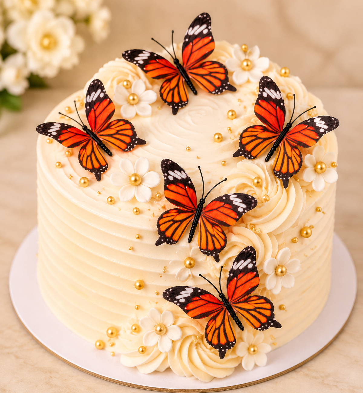 Orange Monarch Butterfly Set of 5