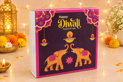 Happy Diwali elephant printed 9 cavity chocolate box PACK OF 10 (size-6x6x1.5 inch)