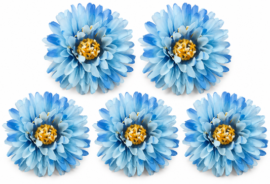 Artificial Blue Dalia Flowers Pack of 5