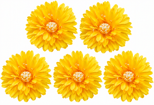 Artificial Yellow Dalia Flowers Pack of 5