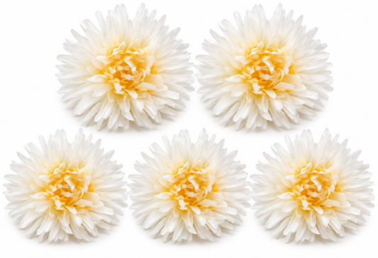 Artificial White Dalia Flowers Pack of 5