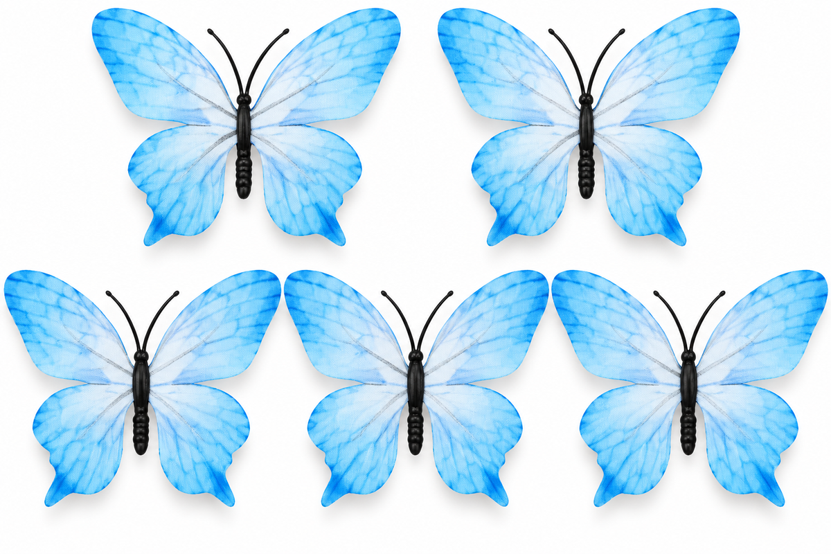 Sky Blue Butterfly Set of 5