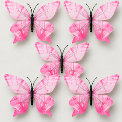 Pink Butterfly Set of 5