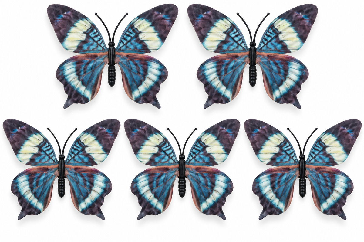 Dusty Blue Butterfly Set Of 5