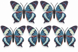Dusty Blue Butterfly Set Of 5