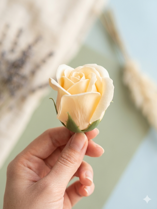 Artificial scented Peach colour Rose flower