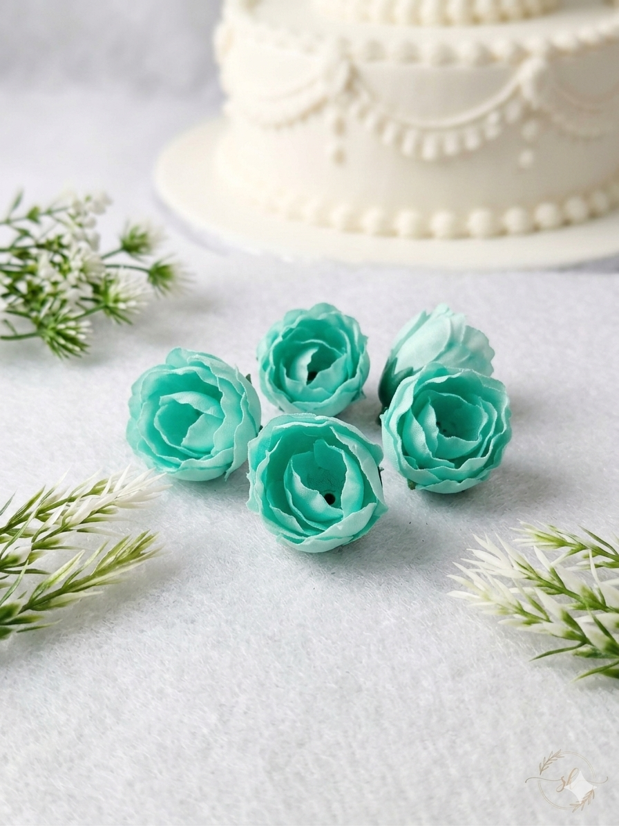 Teal Indian Mini Peony Artificial Flower
