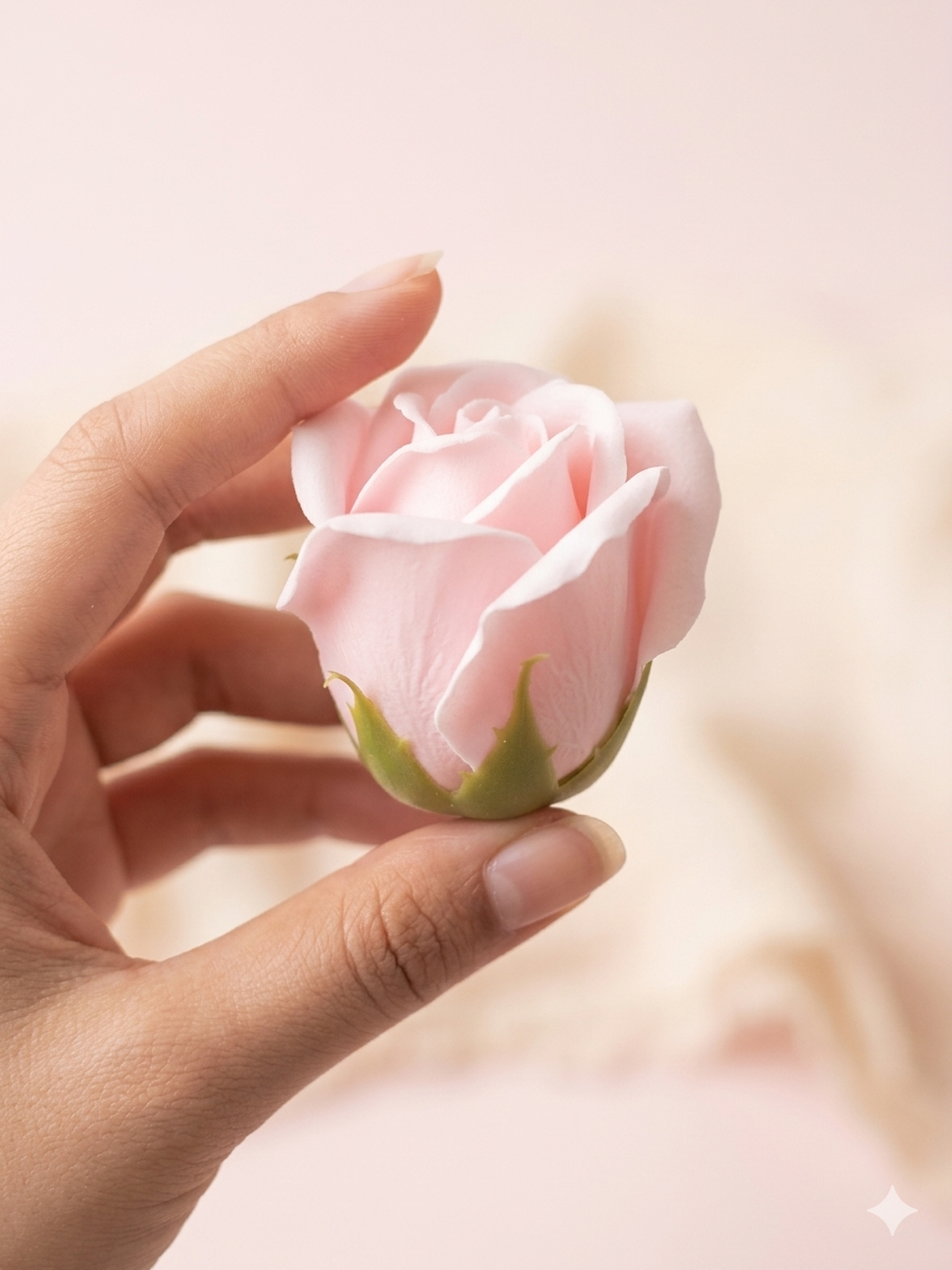Artificial scented  Pink colour Rose flower