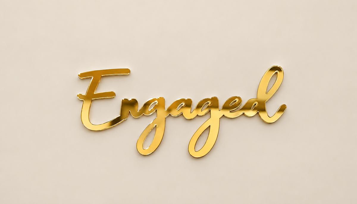 Engaged Acrylic Topper Size -5 Inch
