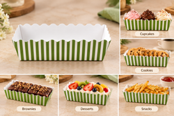 Green rectangle Bake and Serve Loaf Liner size 4.5*1.5 pack of 50