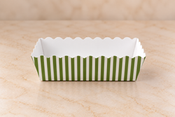 Green rectangle Bake and Serve Loaf Liner size 4.5*1.5 pack of 50