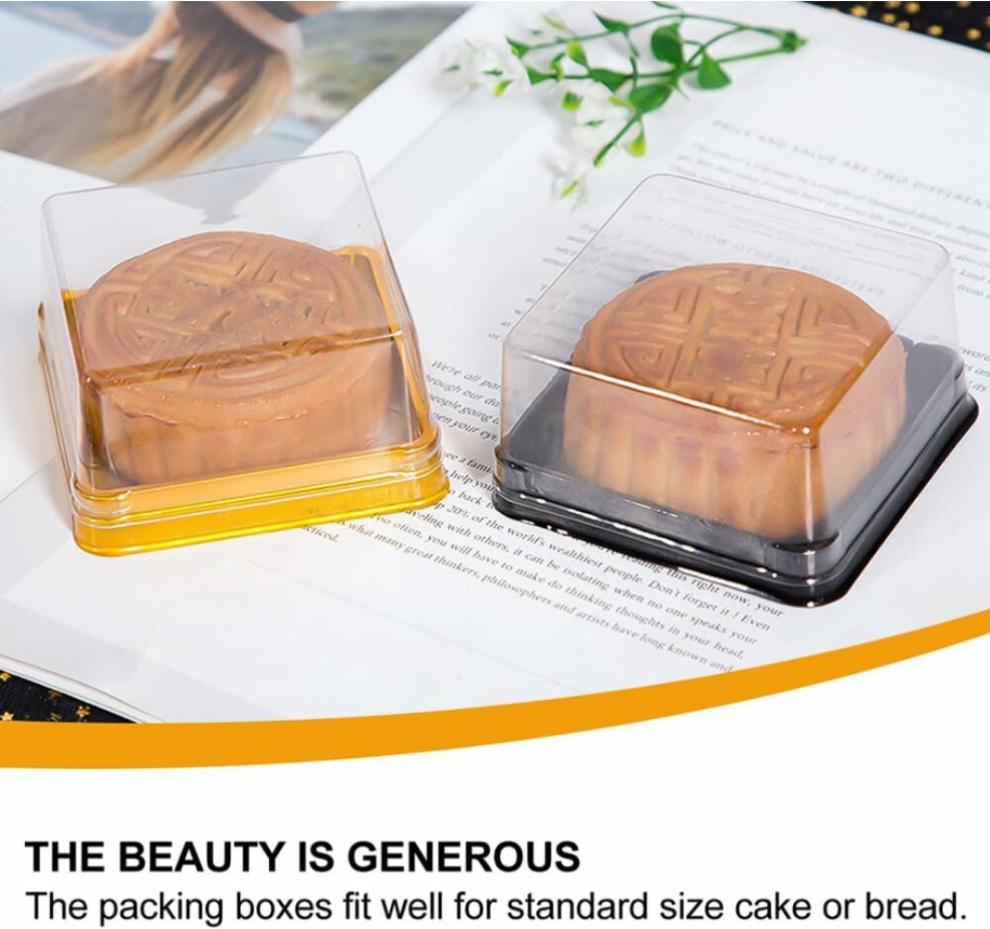 Plastic Mooncake Box with Transparent Lids pack of10    size-3 /1.3 inch