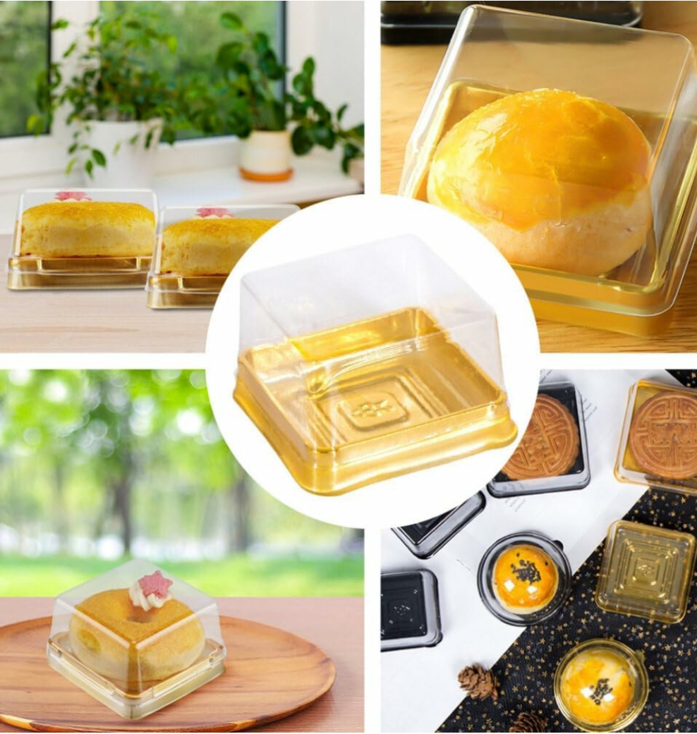 Plastic Mooncake Box with Transparent Lids pack of10    size-3 /1.3 inch