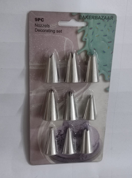 Set of 9 cake nozzles