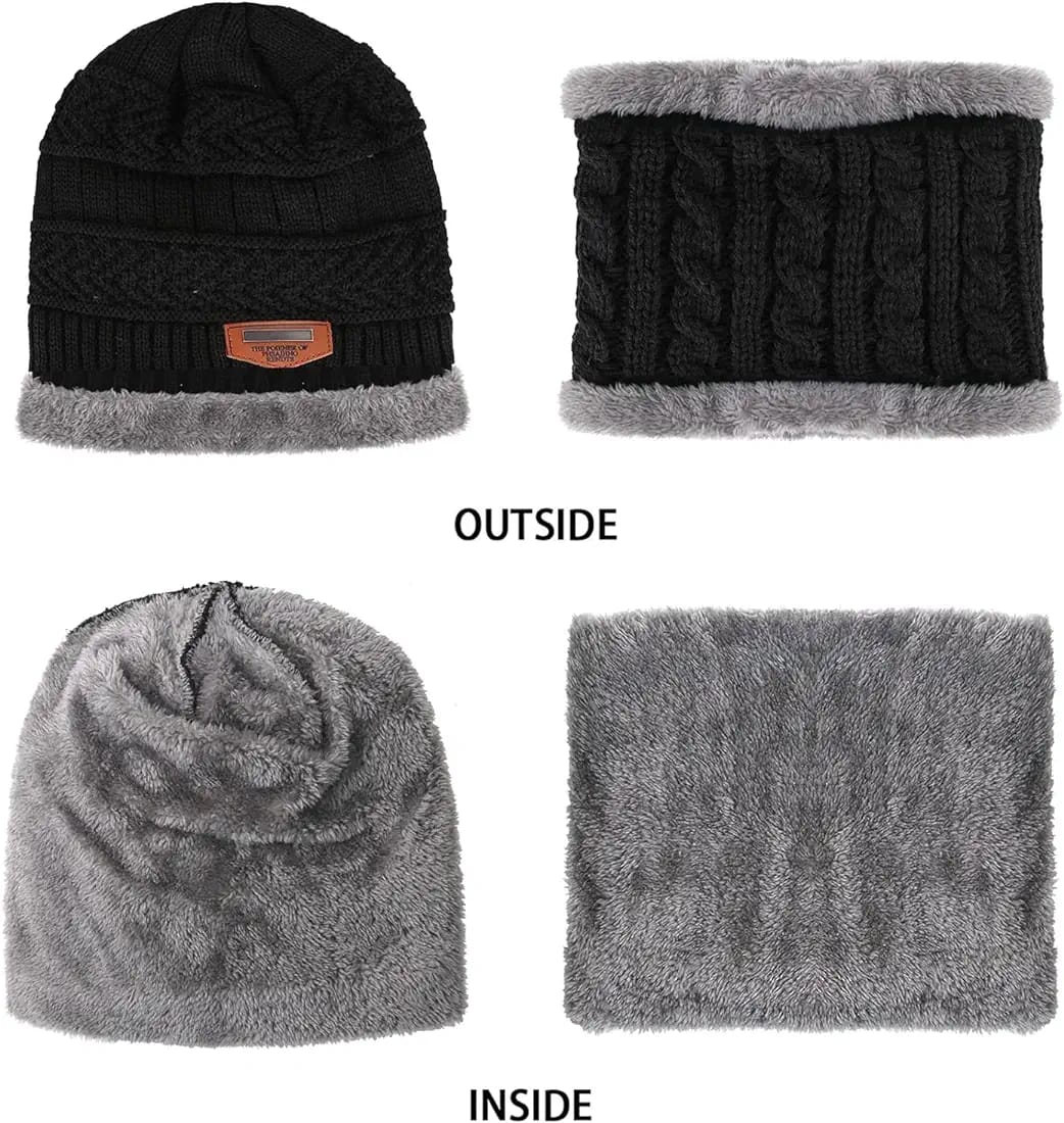 Wool Beanie Cap & Muffler