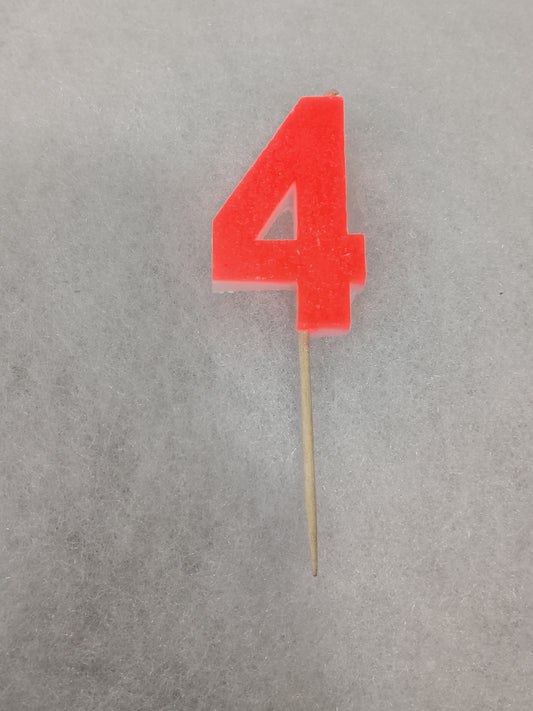 4 Number Candle With Stick pack of 10