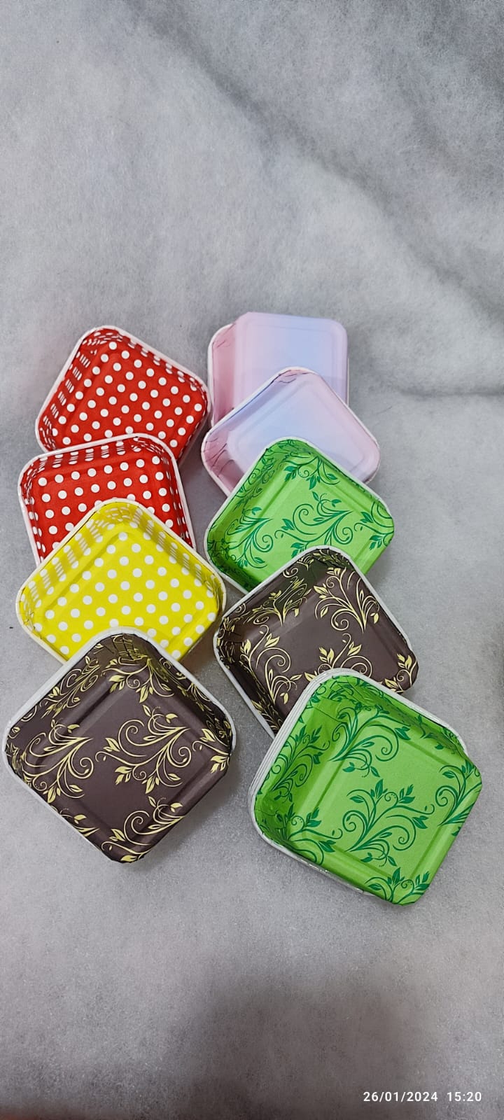 1 Pc Floral Brownie Direct Baking mould Pack of 50 ( Random colour and design)