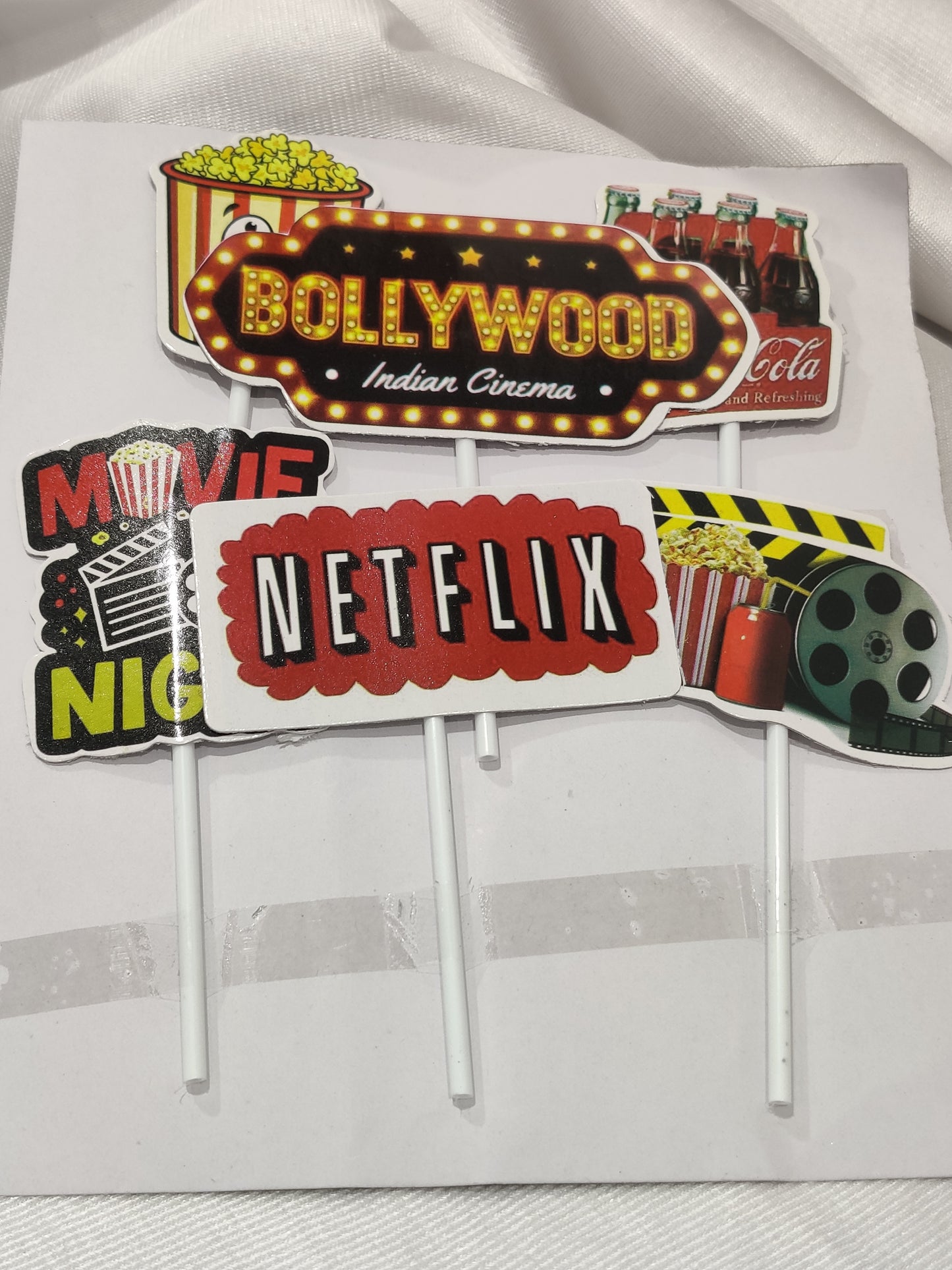 Bollywood Indian cinema theme topper pack of 6