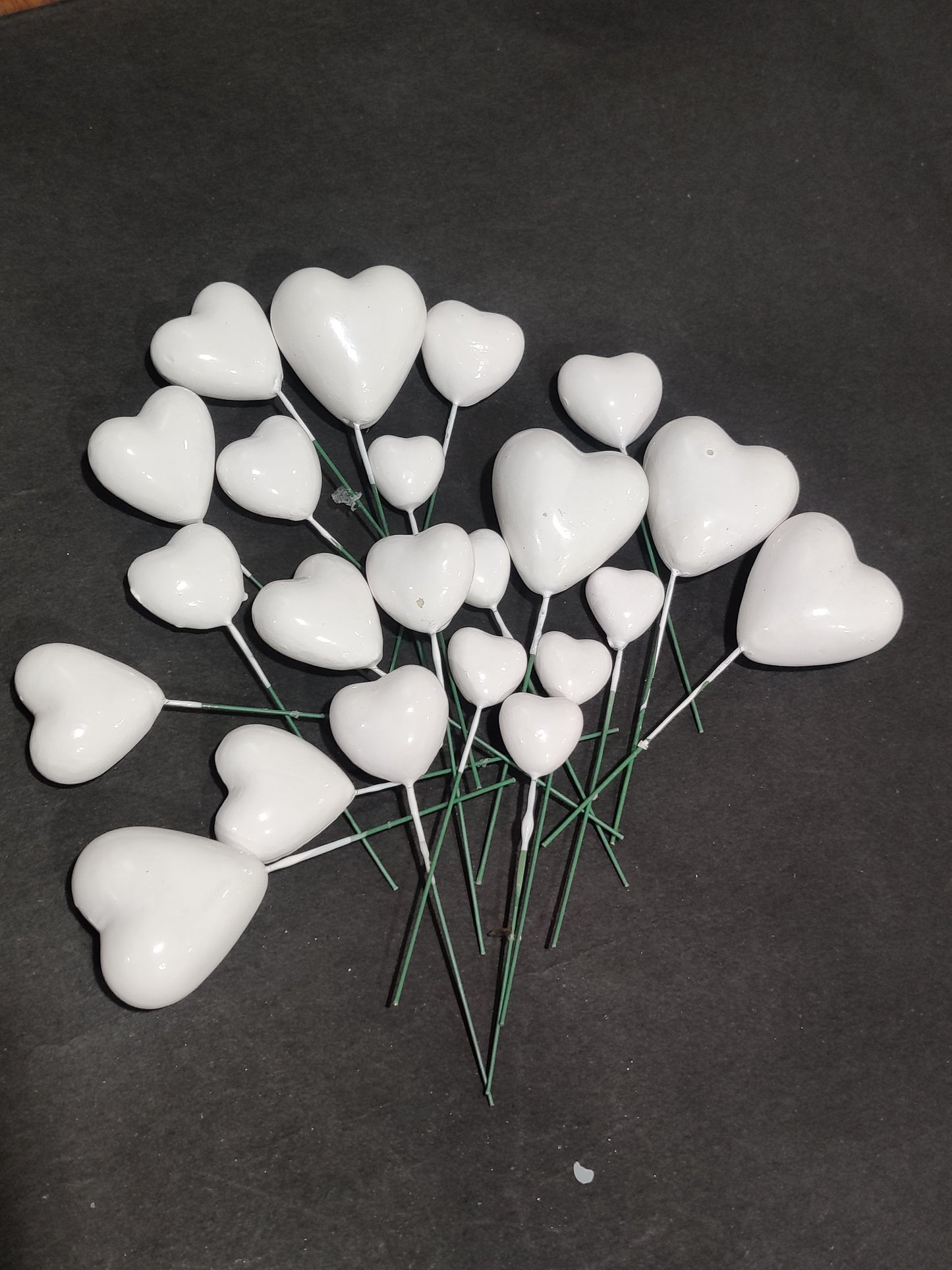 White Heart Shape Faux Balls Pack of 20