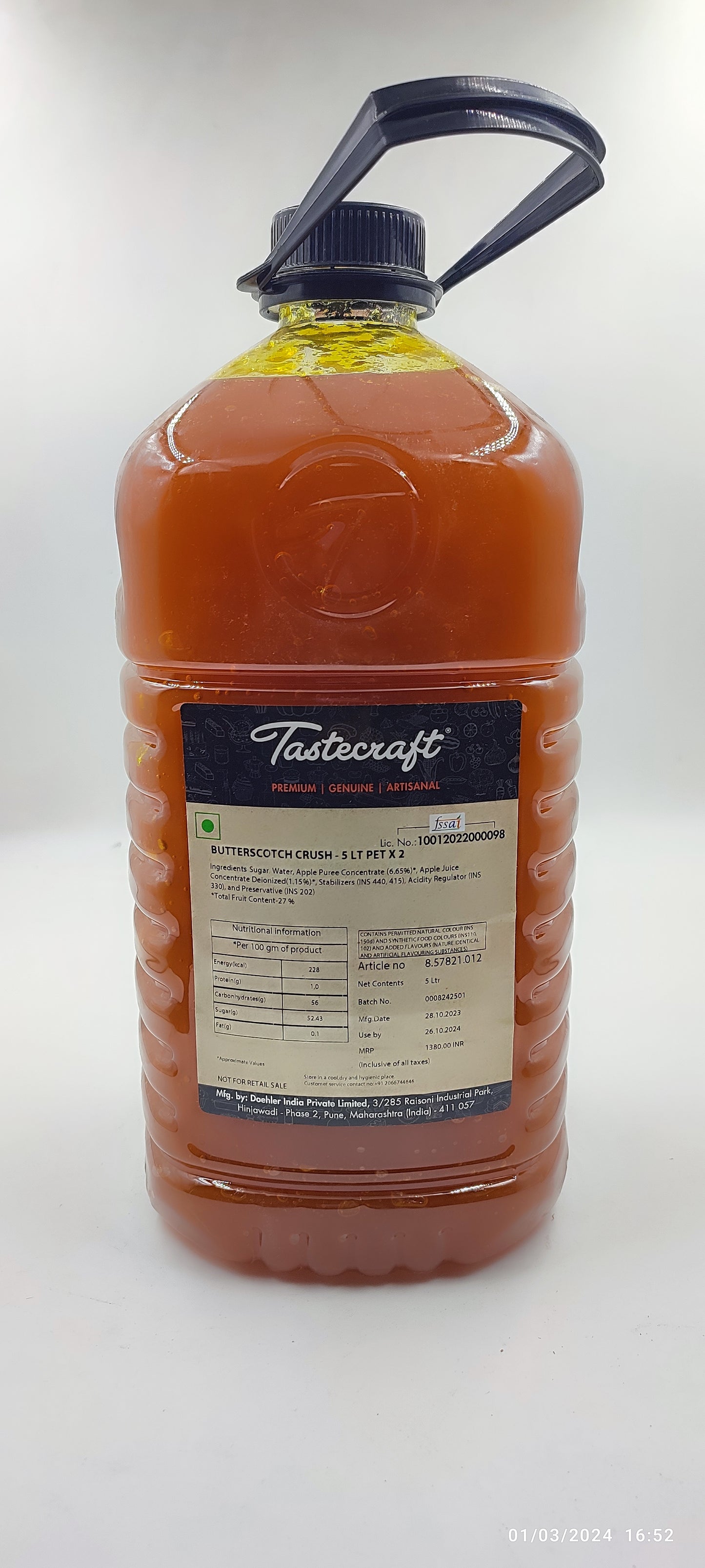 Tastecrafts Butterscotch crush 5 ltr