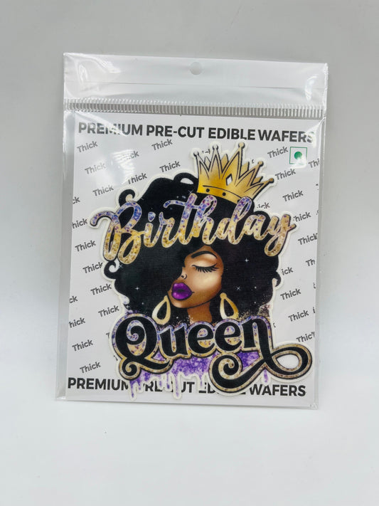 Premium Pre-cut birthday queen 👑 Edible Paper (TT-226)