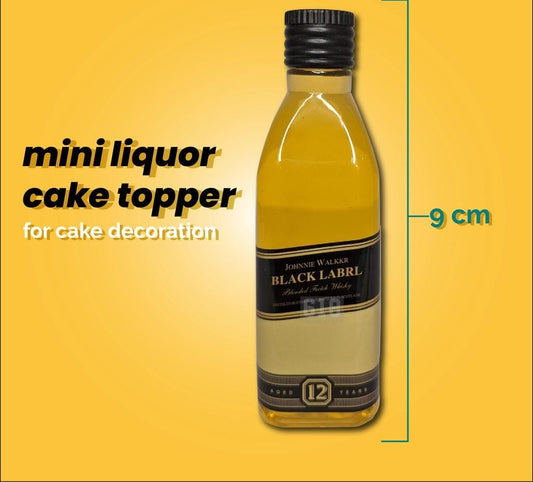 Black label miniature bottle of cake deco