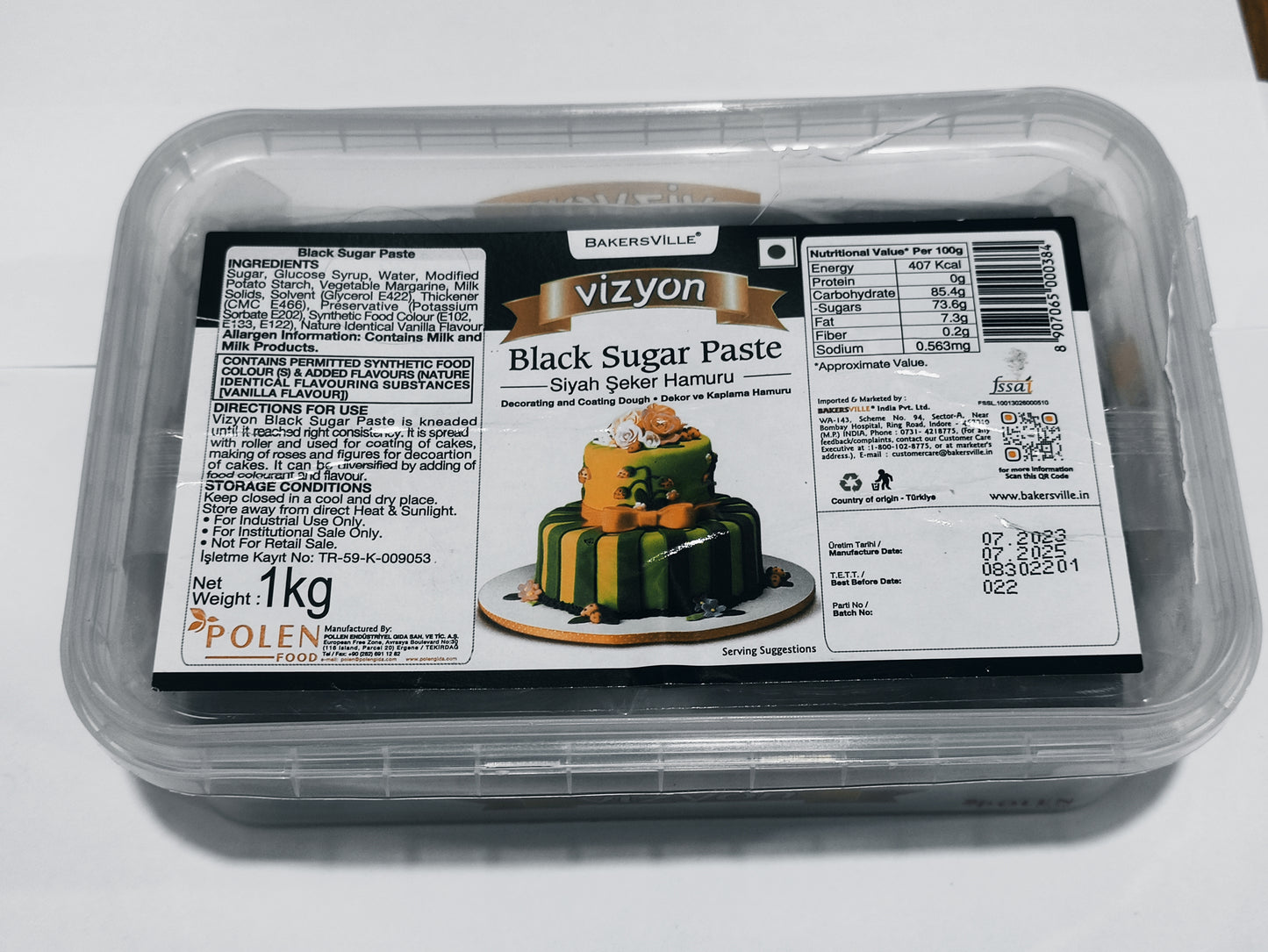 Vizyon Black Sugar Paste 1kg