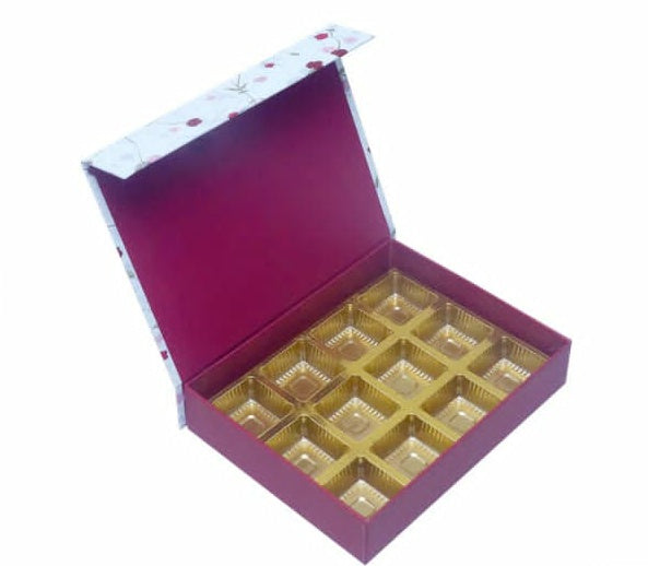 12 Cavity Premium White Foil Print chocolate Box size-7.75x 6x 1.25inch