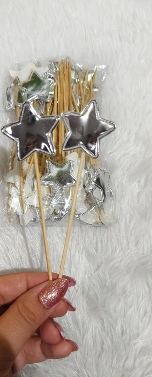 Star silver topper Pack of 10