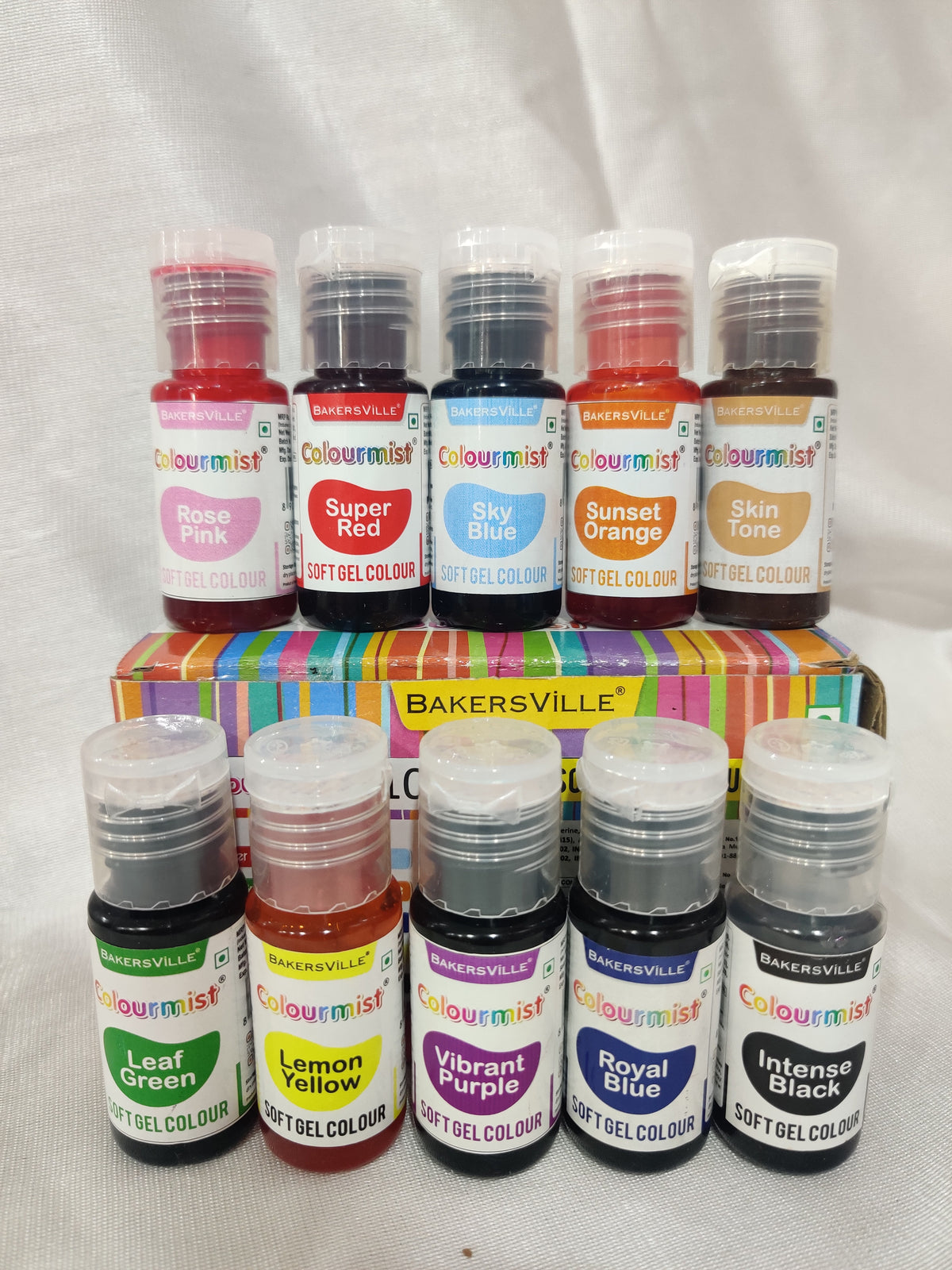 Bakersville soft gel Colours 20 gram pack of 10