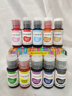 Bakersville soft gel Colours 20 gram pack of 10